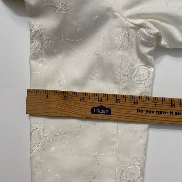 Julie Mitchell Urban Collection embrodery sequin denim jacket ivory 14 - Picture 9 of 16